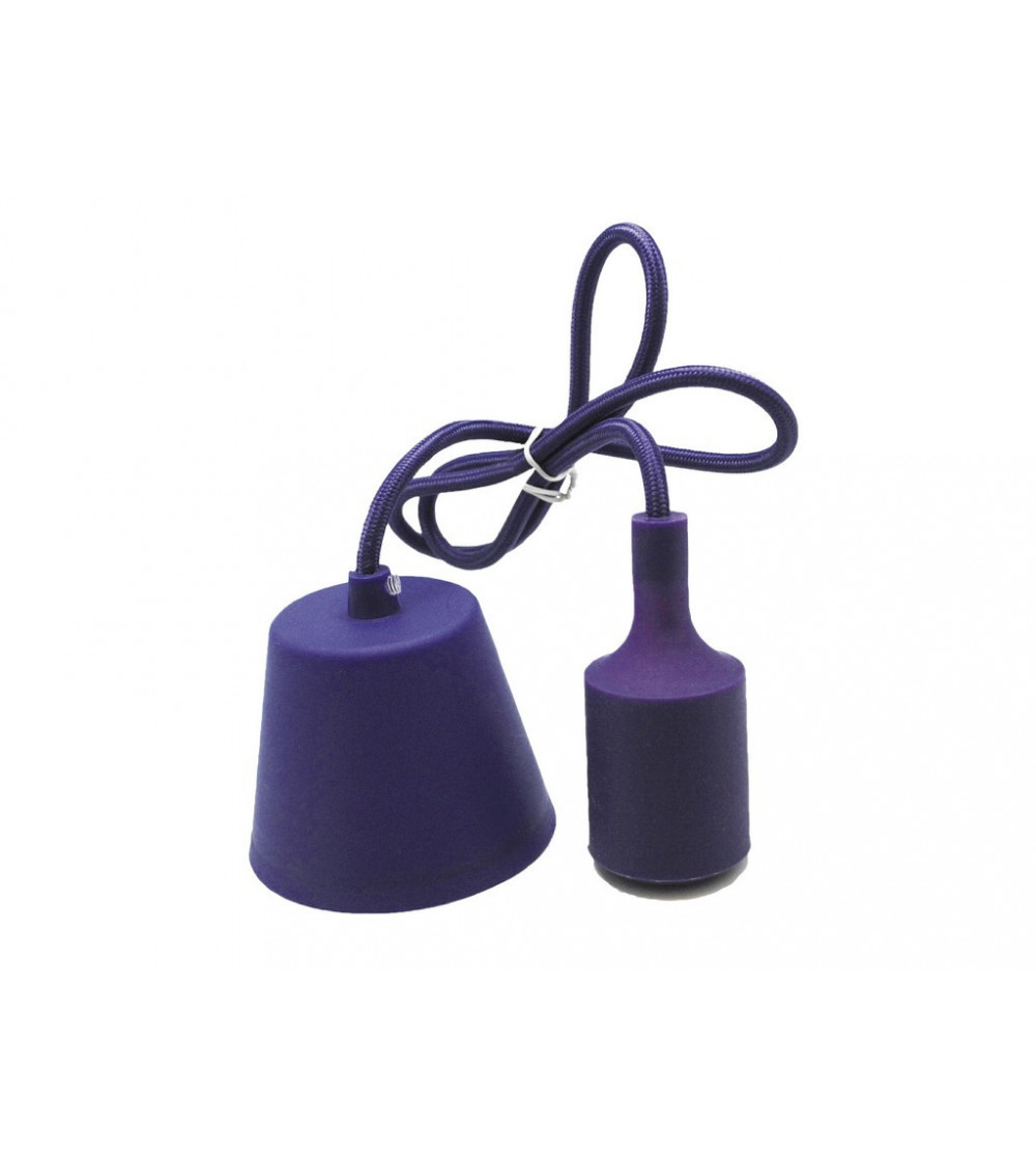 Comprar PORTALAMPARAS+CABLE FLORON 1M E27 SILICONA MORADO en España