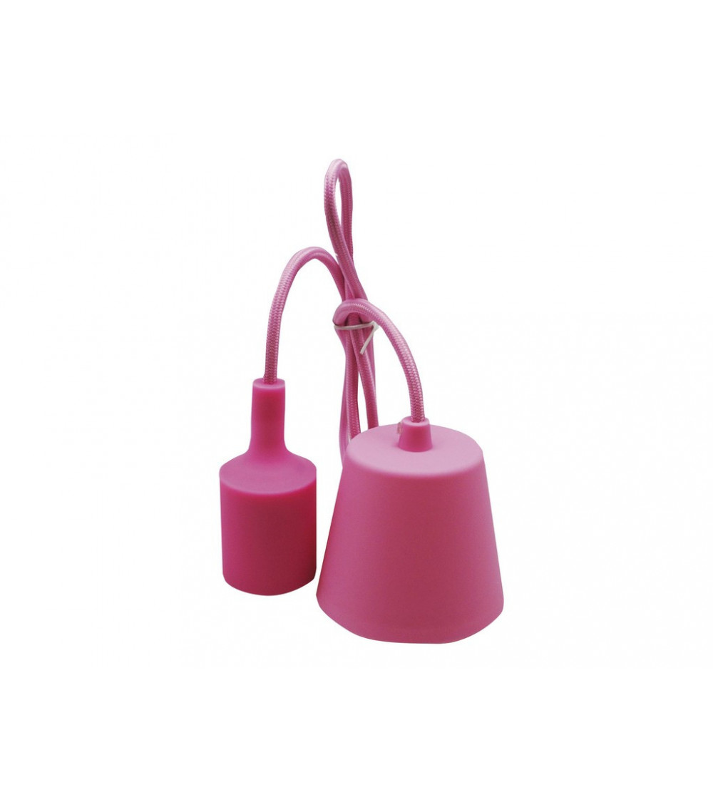 Comprar PORTALAMPARAS+CABLE FLORON 1M E27 SILICONA ROSA en España