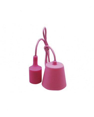 Comprar PORTALAMPARAS+CABLE FLORON 1M E27 SILICONA ROSA en España