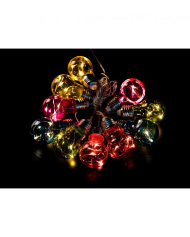 Comprar GUIRNALDA ESTILO BOMBILLA COLORES CON TRANSFORMADOR 20 LEDS 3