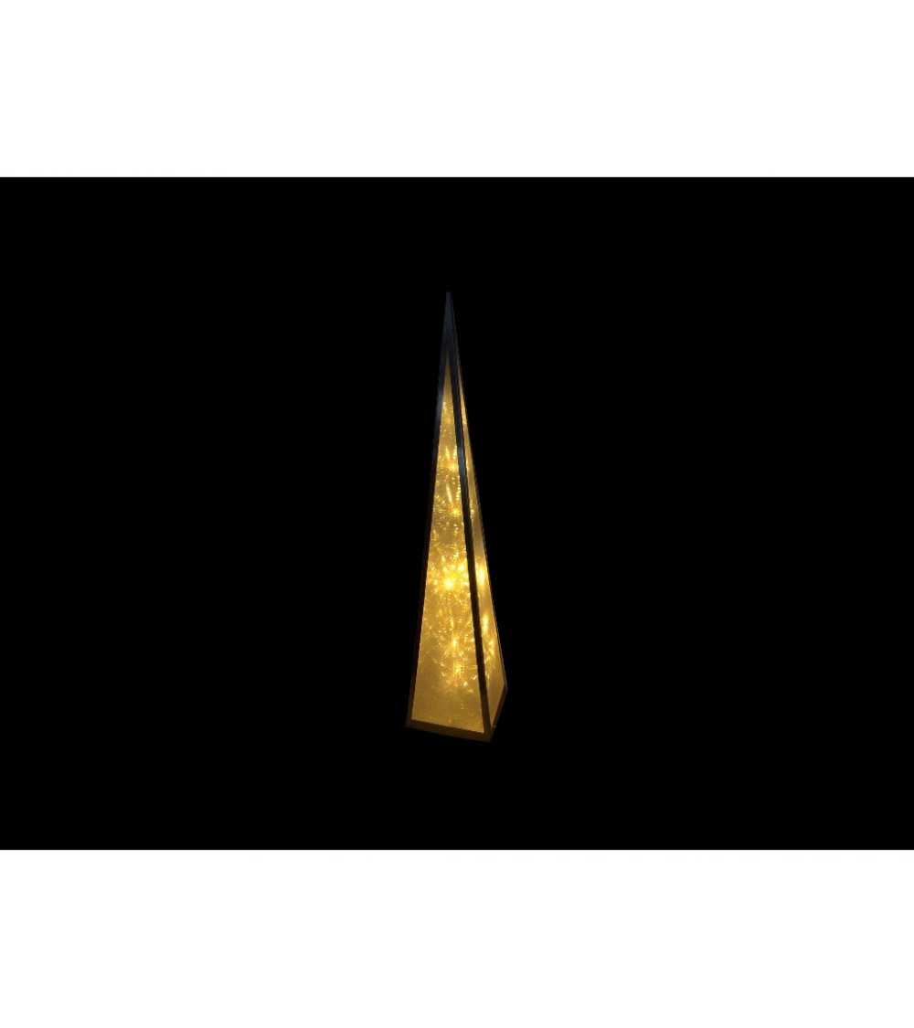 Comprar PIRAMIDE 16 LED EFECTO NIEVE MARCO PLATA 45x12x12cm BLANCO CALIDO 4