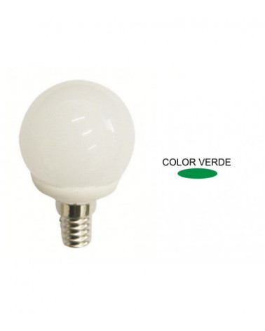 Comprar LAMPARA ESFERICA LED VERDE E14 4W 270º 230V en España