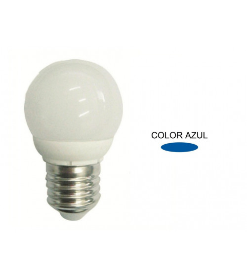 Comprar LAMPARA ESFERICA LED AZUL E27 4W 270º 230V en España