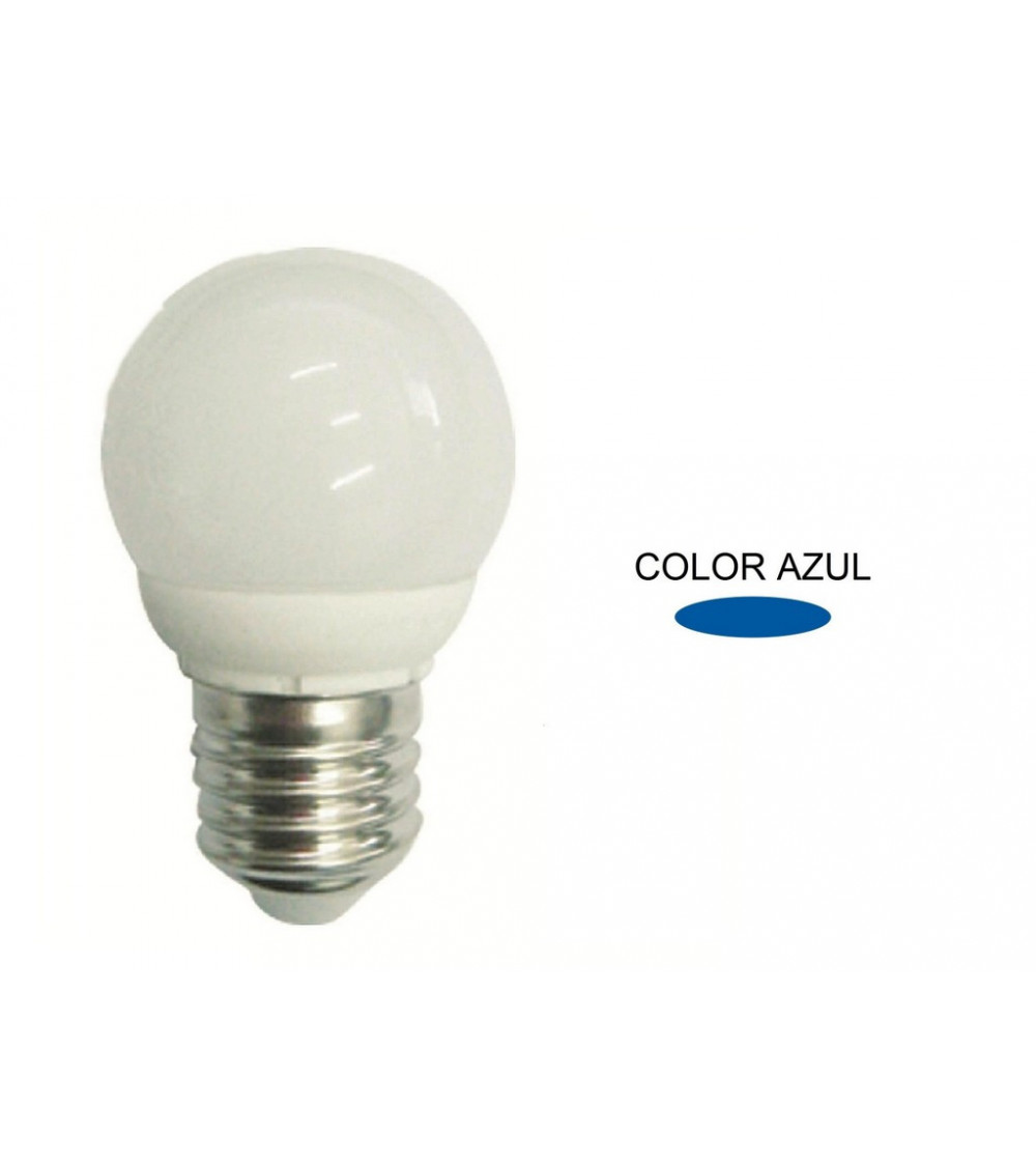 Comprar LAMPARA ESFERICA LED AZUL E27 4W 270º 230V en España