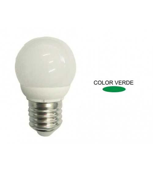 Comprar LAMPARA ESFERICA LED VERDE E27 4W 270º 230V en España