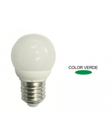 Comprar LAMPARA ESFERICA LED VERDE E27 4W 270º 230V en España