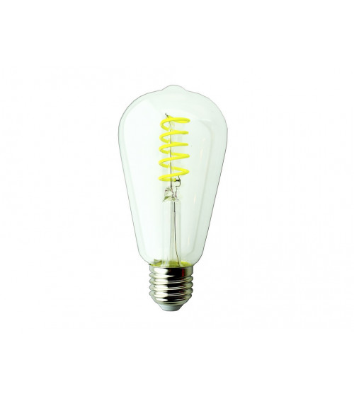 Comprar LAMPARA EDISON LED AMARILLA FILAMENTO RIZADO E27 4W 180º 230V en España