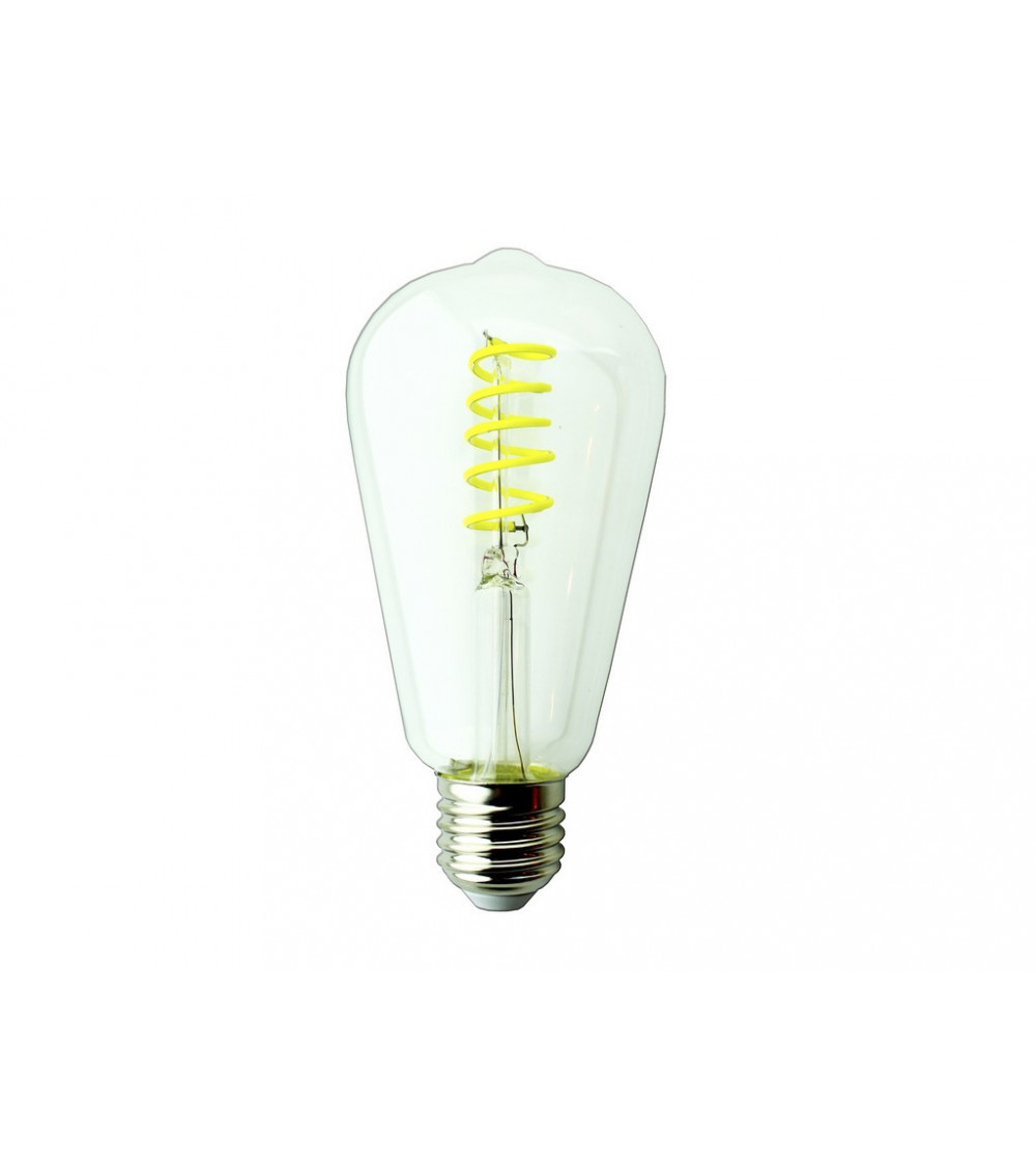 Comprar LAMPARA EDISON LED AMARILLA FILAMENTO RIZADO E27 4W 180º 230V en España