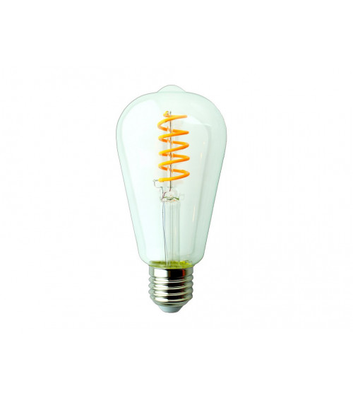 Comprar LAMPARA EDISON LED NARANJA FILAMENTO RIZADO E27 4W 180º 230V en España