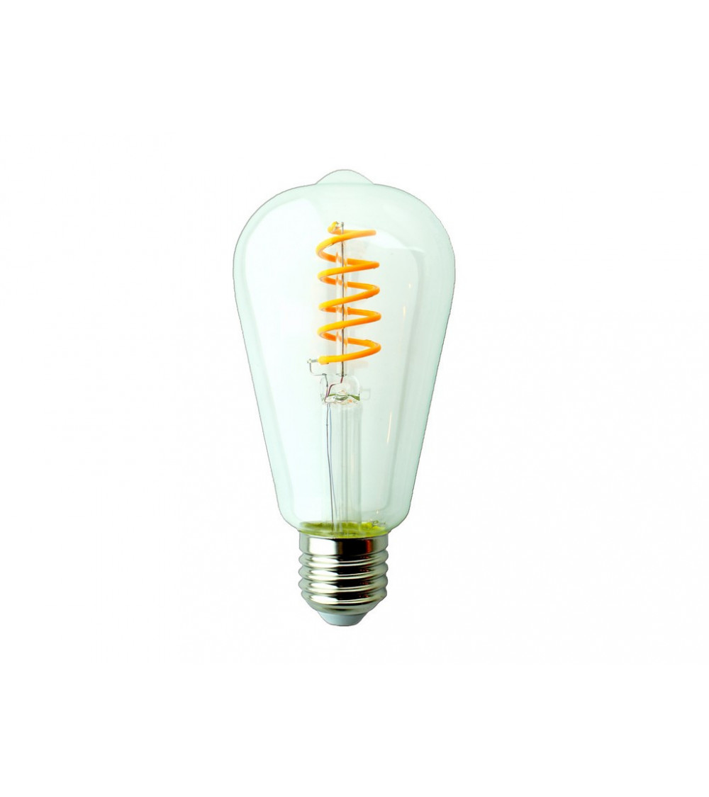 Comprar LAMPARA EDISON LED NARANJA FILAMENTO RIZADO E27 4W 180º 230V en España