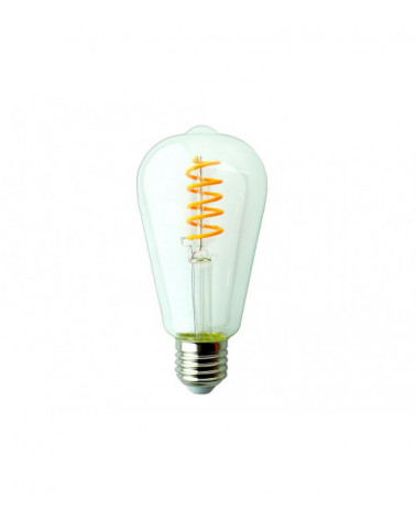 Comprar LAMPARA EDISON LED NARANJA FILAMENTO RIZADO E27 4W 180º 230V en España