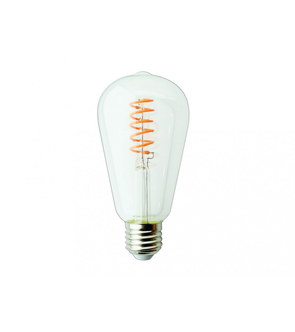 Comprar LAMPARA EDISON LED ROJA FILAMENTO RIZADO E27 4W 180º 230V en España