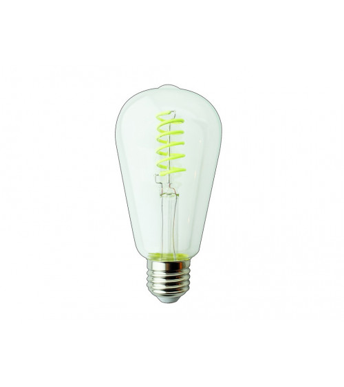 Comprar LAMPARA EDISON LED VERDE FILAMENTO RIZADO E27 4W 180º 230V en España