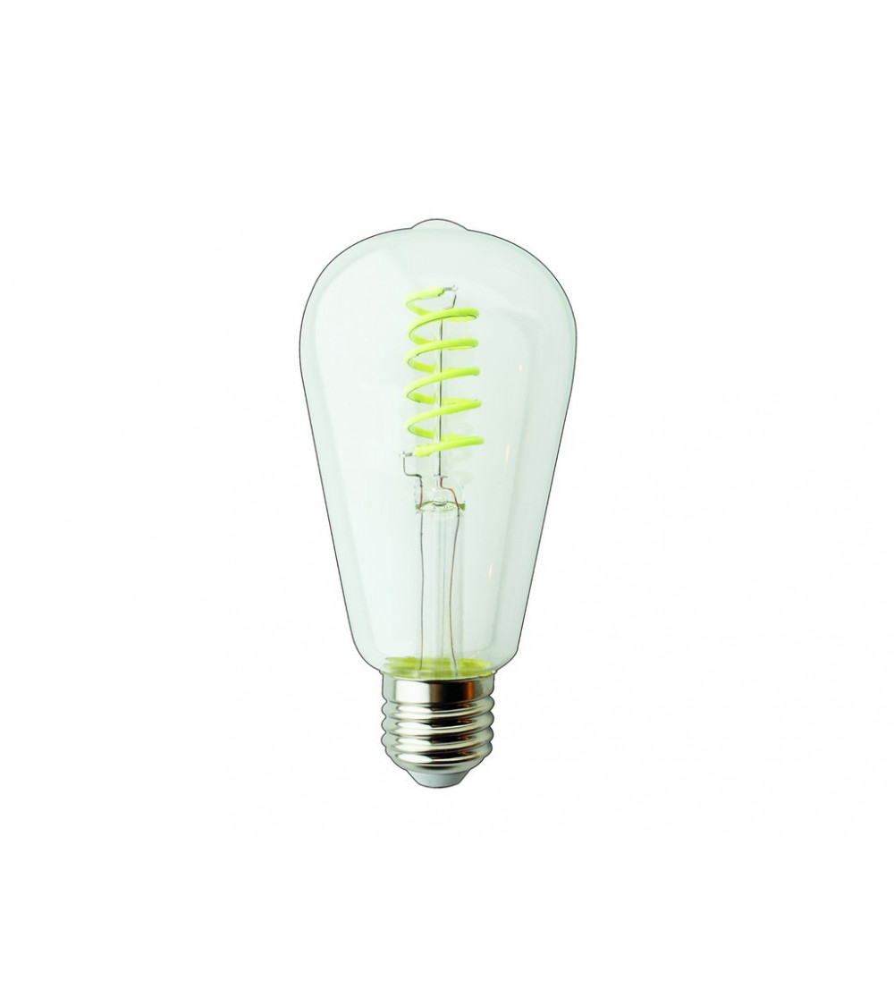 Comprar LAMPARA EDISON LED VERDE FILAMENTO RIZADO E27 4W 180º 230V en España