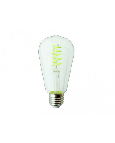 Comprar LAMPARA EDISON LED VERDE FILAMENTO RIZADO E27 4W 180º 230V en España