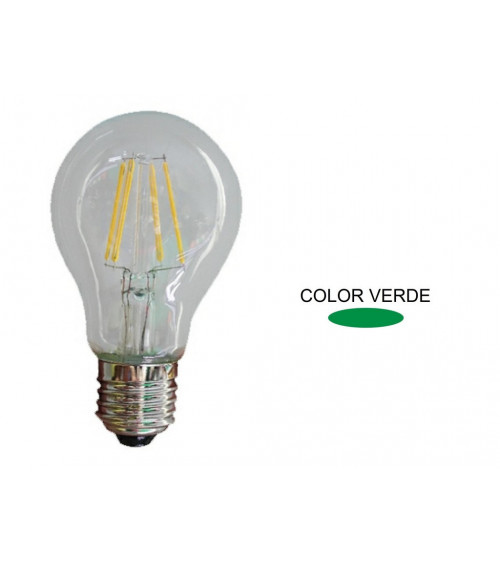 Comprar LAMPARA STANDARD FILAMENTO LED VERDE E27 3W 360º 230V en España