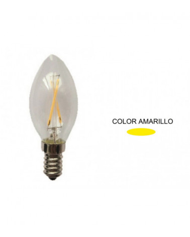 Comprar LAMPARA VELA FILAMENTO LED AMARILLA E14 1