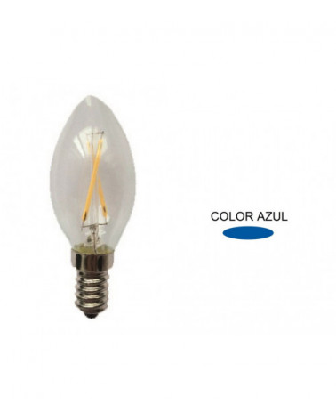 Comprar LAMPARA VELA FILAMENTO LED AZUL E14 1