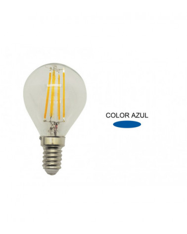 Comprar LAMPARA ESFERICA FILAMENTO LED AZUL E14 1