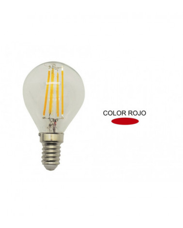 Comprar LAMPARA ESFERICA FILAMENTO LED ROJA E14 1