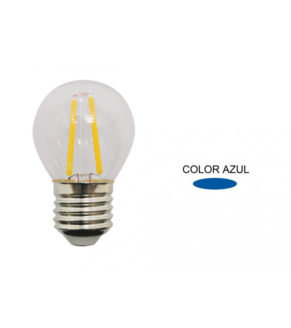 Comprar LAMPARA ESFERICA FILAMENTO LED AZUL E27 1