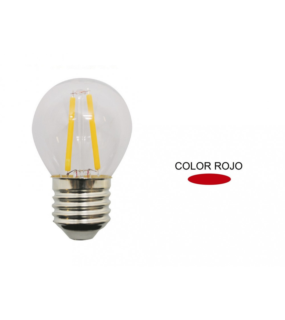 Comprar LAMPARA ESFERICA FILAMENTO LED ROJA E27 1