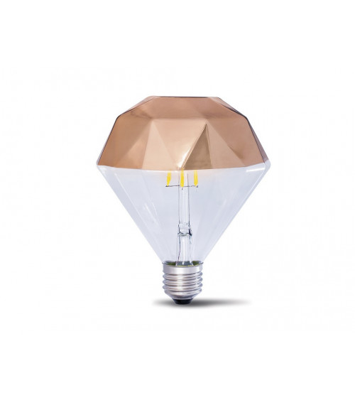 Comprar LAMPARA DECORATIVA FILAMENTO LED PRISMA COBRE E27 10W 2700K 360º 230V en España