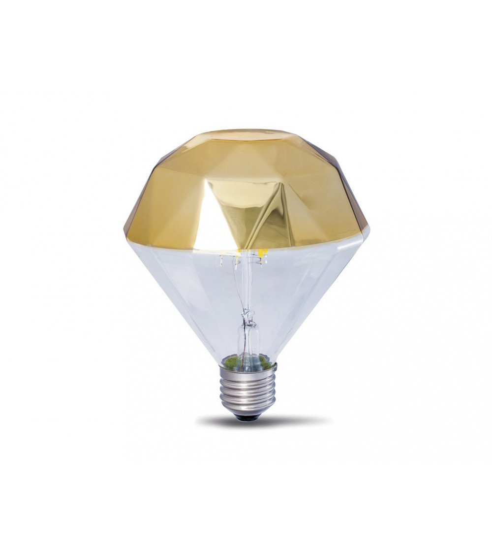 Comprar LAMPARA DECORATIVA FILAMENTO LED PRISMA ORO E27 10W 2700K 360º 230V en España