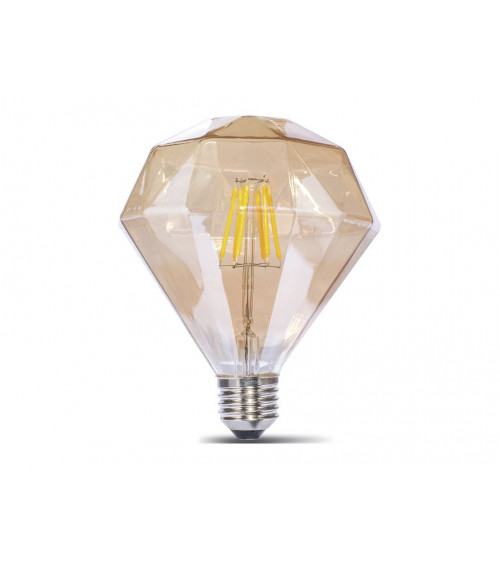 Comprar LAMPARA DECORATIVA FILAMENTO LED PRISMA AMBAR E27 4W 2200K 360º 230V en España