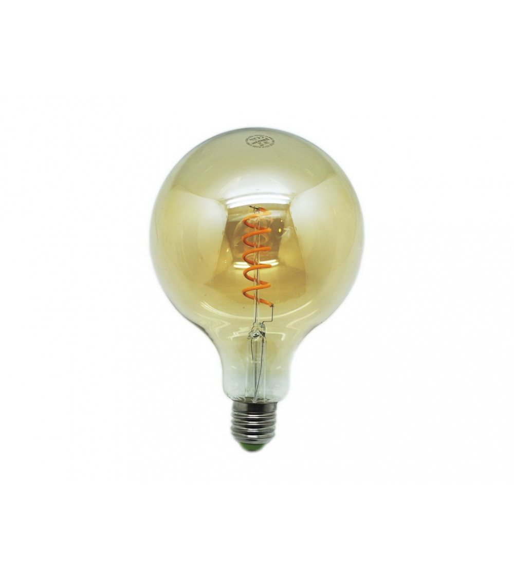 Comprar LAMPARA GLOBO CRISTAL GOLD FILAMENTO ESPIRAL LED G125 E27 4W 2000K 360º 230V en España