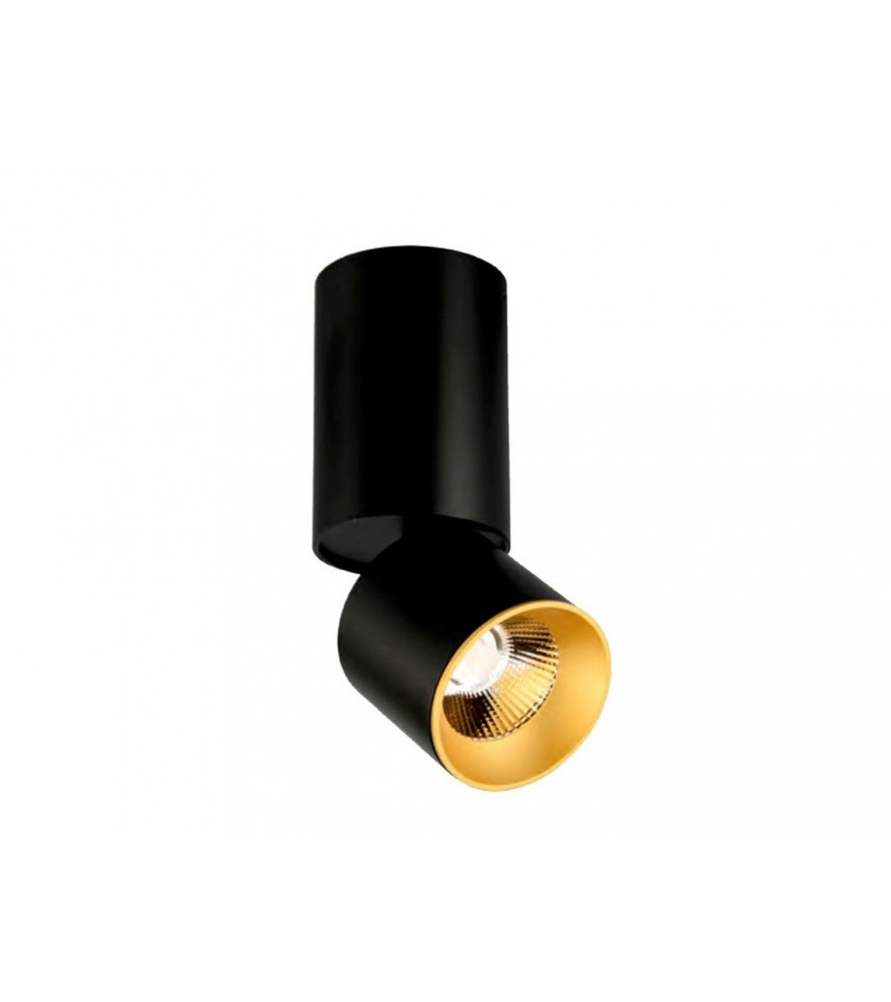 Comprar LAMPARA LED DE TECHO TUBULAR DIRECCIONABLE 10W 3000K 24º 230V NEGRO interior dorado en España