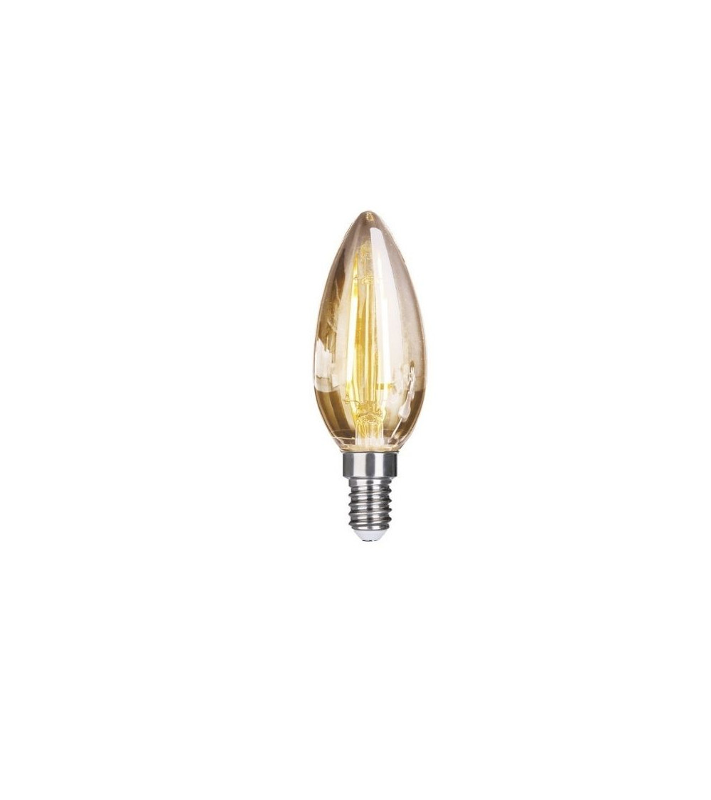 Comprar LAMPARA VELA CRISTAL GOLD FILAMENTO LED REGULABLE E14 4W 2200K 360º 230V en España