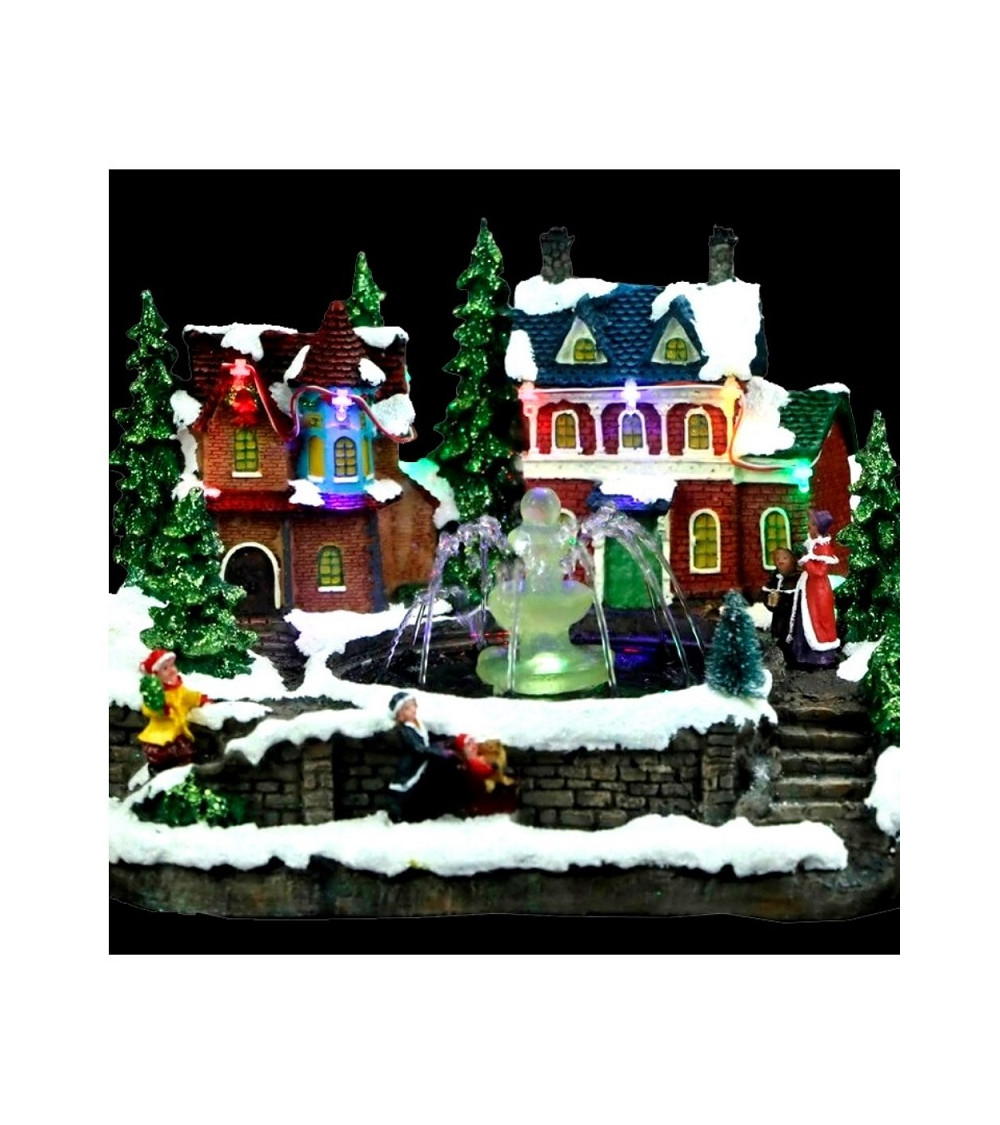 Comprar FIGURA NAVIDAD LED PUEBLO CON FUENTE CON BATERÍAS 3XAA 26x21x18.5cm 0,90W 2700K 4,5V IP20 en España