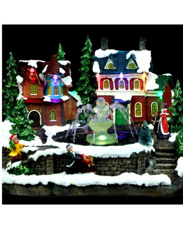 Comprar FIGURA NAVIDAD LED PUEBLO CON FUENTE CON BATERÍAS 3XAA 26x21x18.5cm 0,90W 2700K 4,5V IP20 en España