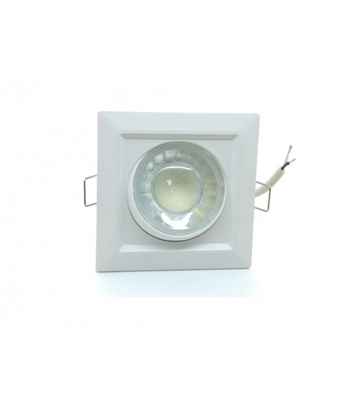 Comprar DOWNLIGHT LED EMPOTRABLE ORIENTABLE CUADRADO CORTE 75MM 8W 3000K 90º 230V en España.