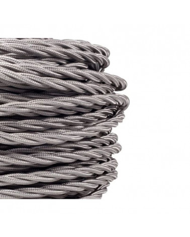 Comprar CABLE ELÉCTRICO TEXTIL TRENZADO SEDA 2x0,75 mm GRIS, VENTA POR METROS en España.