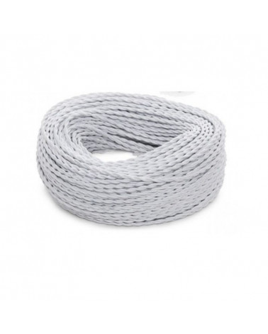 Comprar CABLE ELÉCTRICO TEXTIL TRENZADO SEDA 2x0,75 mm BLANCO, VENTA POR METROS en España.